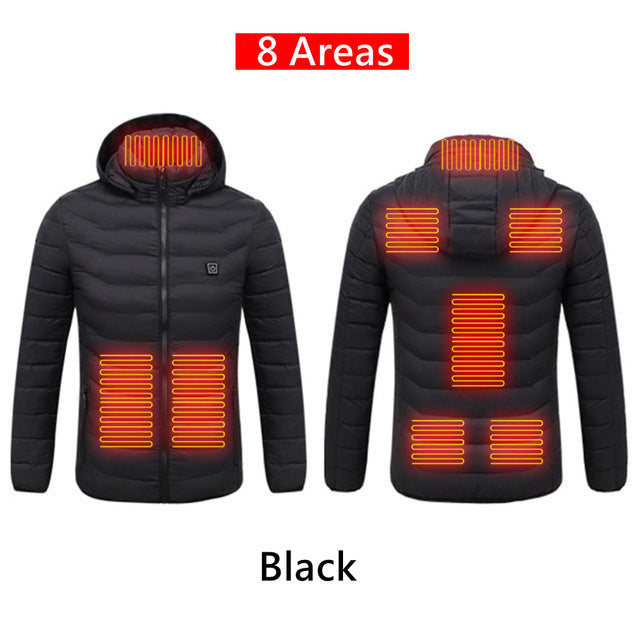 8 area heated hooded coat