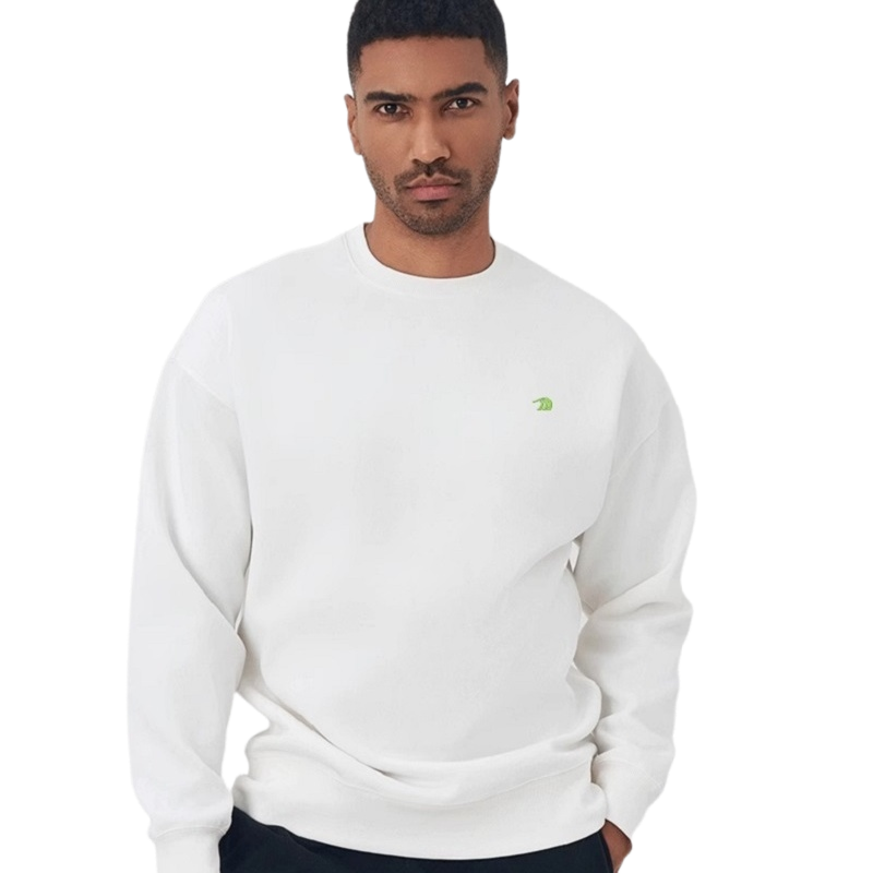 Anniou white Mens Crew Neck Pullover Sweatshirts