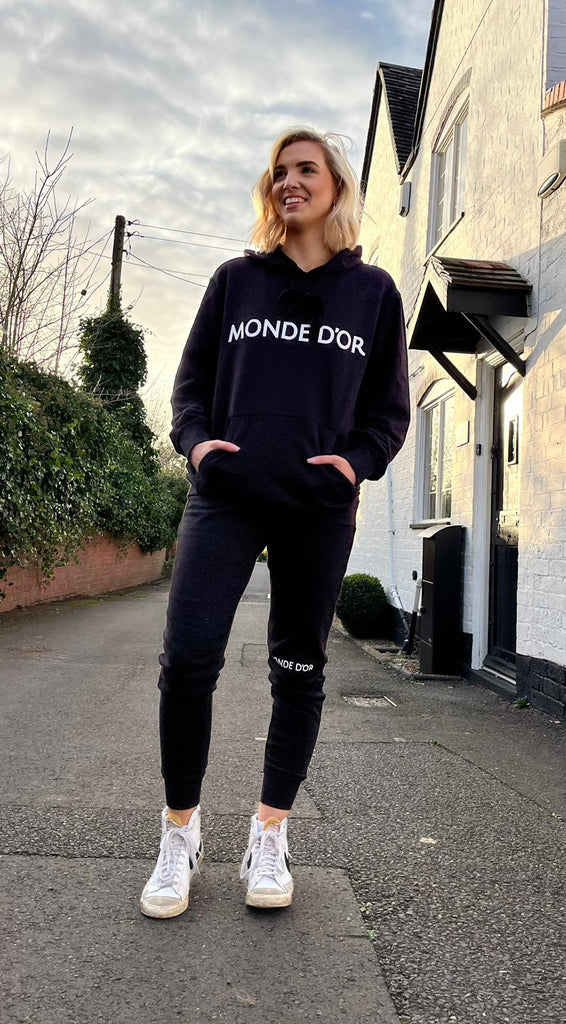 Monde D’or Women’s Black FOG Hoodie - Urban Chic and Cozy Comfort - Monde D'or