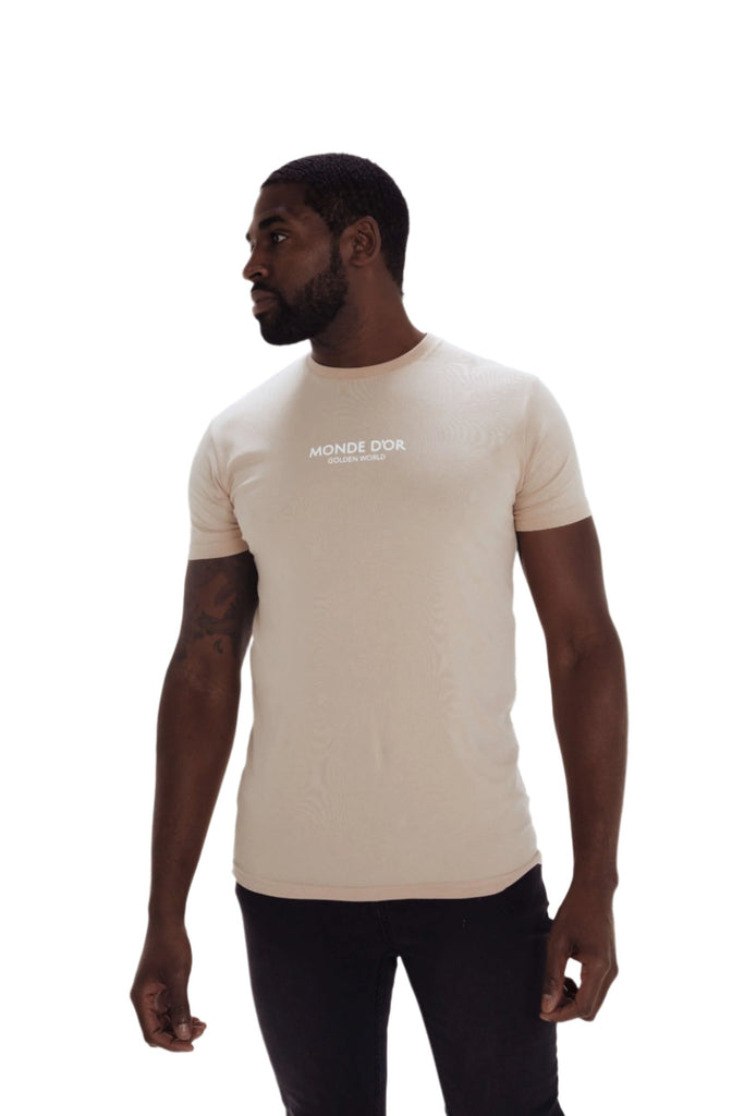 mens fitted nude t-shirt monde d'or