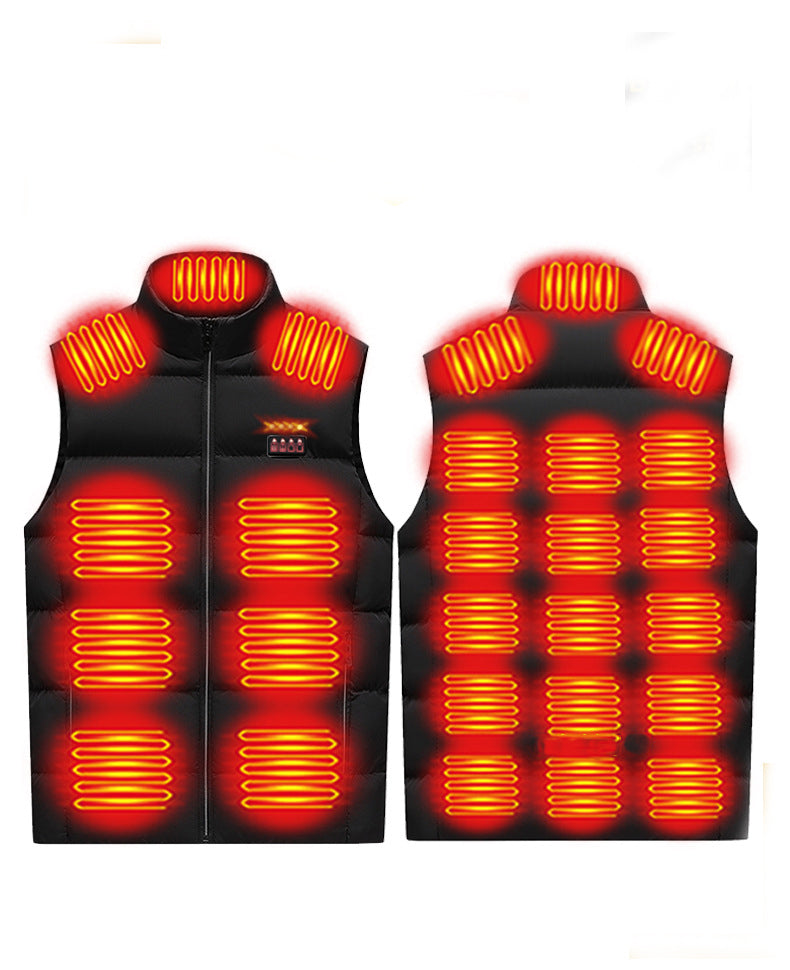 26 area heated vest in black