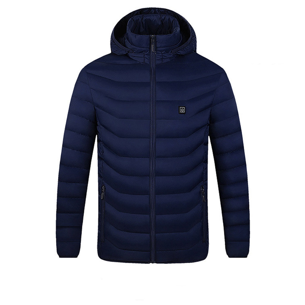 navy heated down jacket