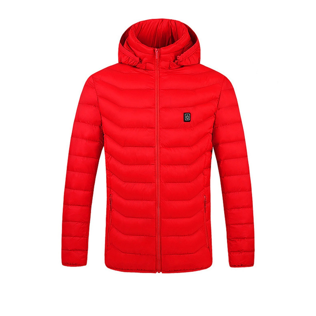 red heated down jacket