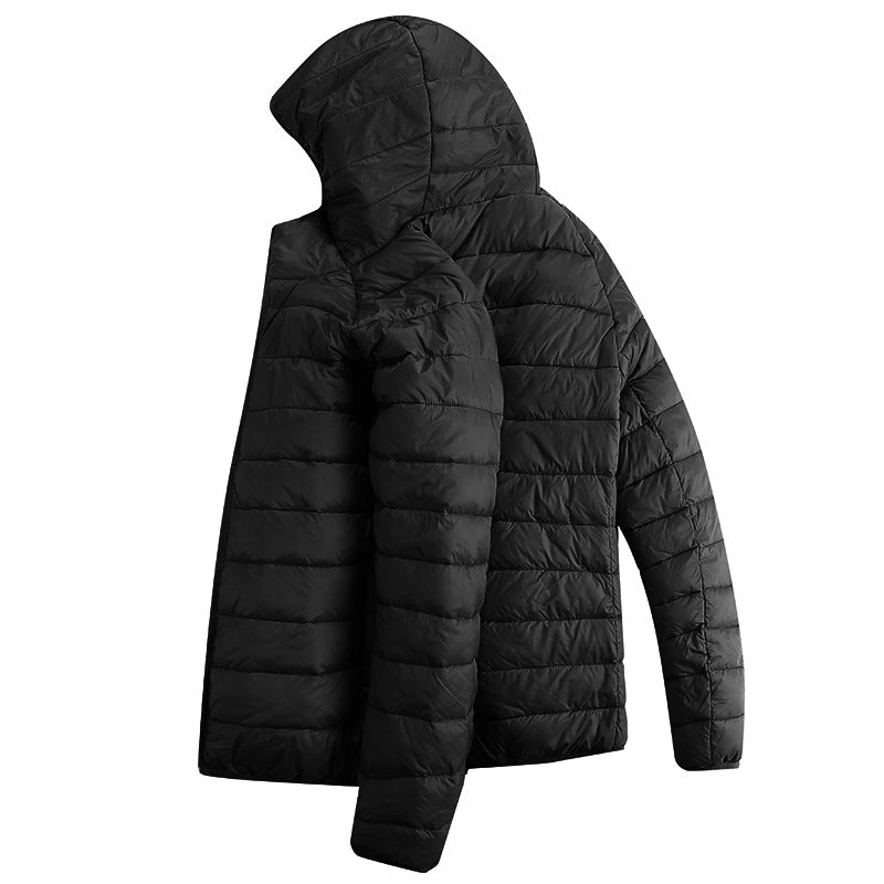 black heated down jacket