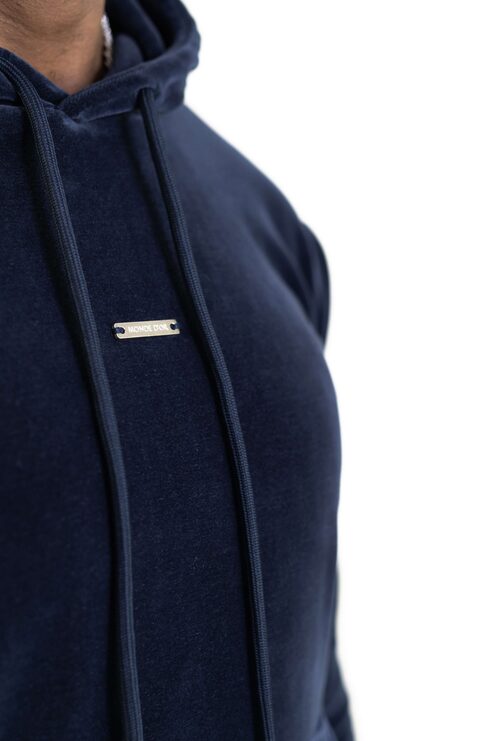 velour hoodie detailing