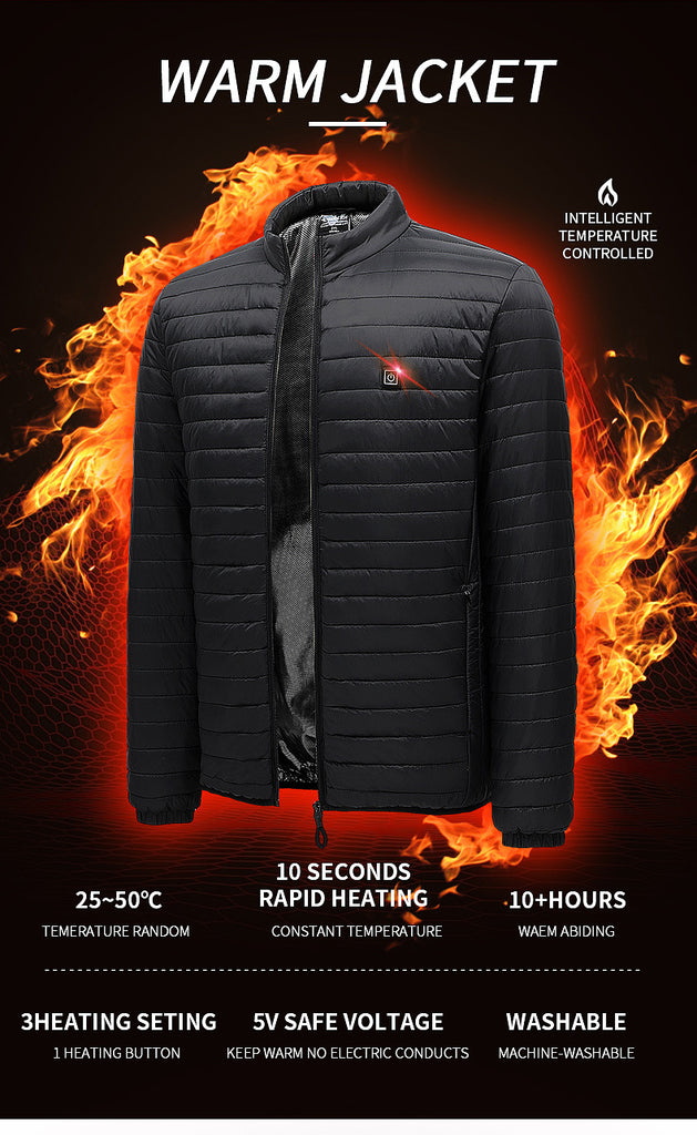 heated down jacket functions