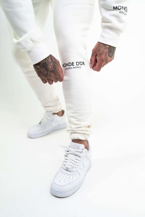 Men's Basics White Tracksuit Set - Monde D'or